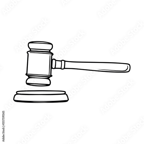 Classic judge s gavel icon for legal and justice themed designs