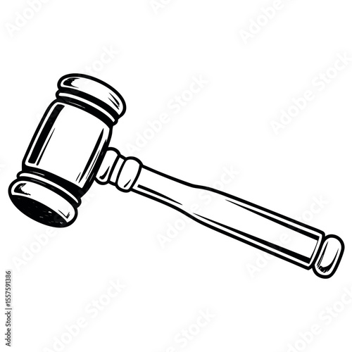 Professional judge s gavel icon for legal and justice themed designs