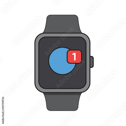 Smart watch flat Vector isolated on white 