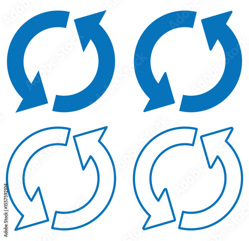 vector of circle arrow icon. Recycling icon. Circular vector arrow. Refresh and reload arrow symbol. Repeat cycle symbol. circular arrow .