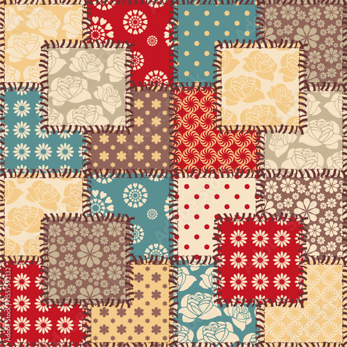 patchwork background with different patterns	
