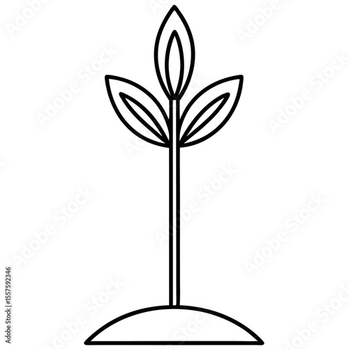 Simple line art illustration of a planting line marker