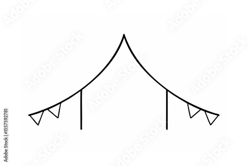Tent with triangular flags circus tent festival tent