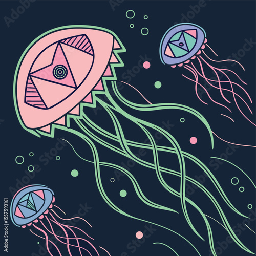 close up views of glowing fish