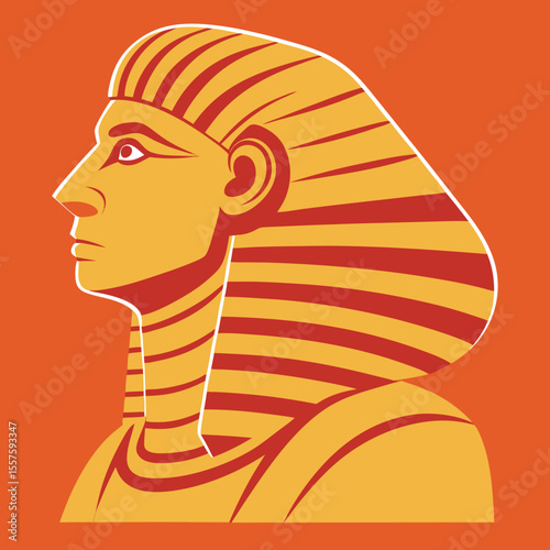 Modern sphinx profile design with clean elegant geometric elements