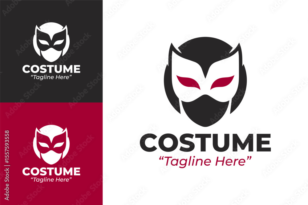 Obraz premium Modern and Stylish Costume Logo with Black and Red Theme for Events