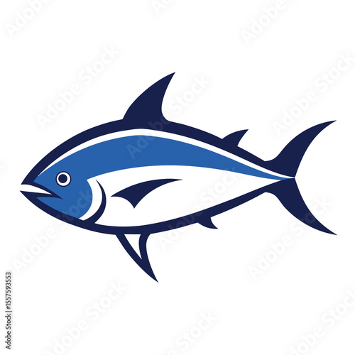 Realistic tuna fish illustration isolated on a clean white background