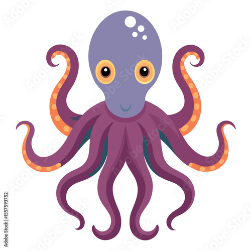 Vibrant octopus illustration on a clean white background