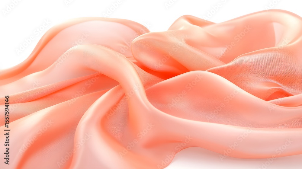 Obraz premium Peach Silk Fabric Drape Soft Texture Elegant Background