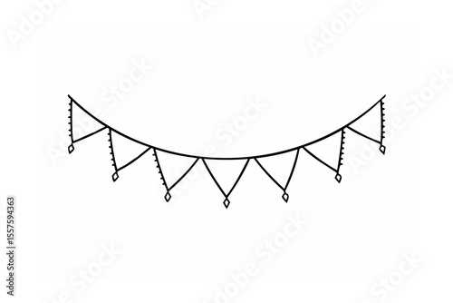 Festive garland with triangular pennants and diamond shapes