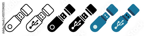 Flash Drive icon set. for mobile concept and web design on white background