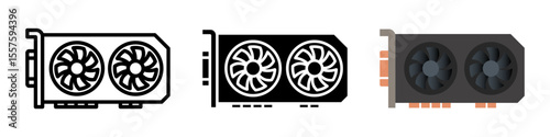 Gpu icon set. for mobile concept and web design on white background