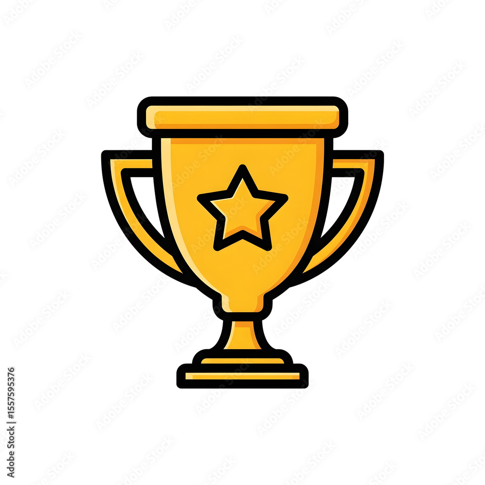 Gold trophy icon on black background Gold trophy icon on black background
