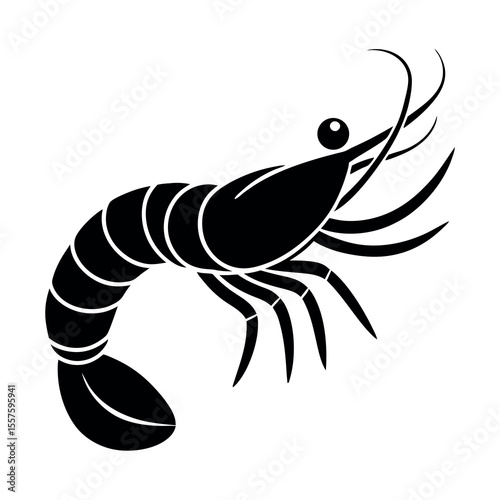 Flat and clean shrimp icon design isolated on white background
