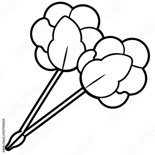 Minimal Cotton Swabs Vector Illustration