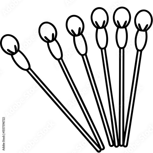 Minimal Cotton Swabs Vector Illustration