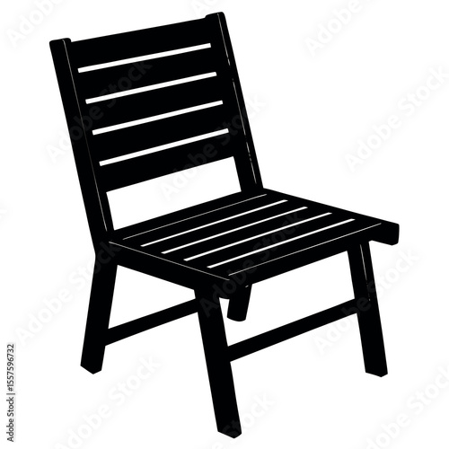 Clean lined teak garden chair silhouette with minimalist design