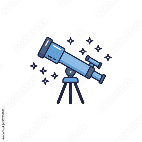 telescope on a white background