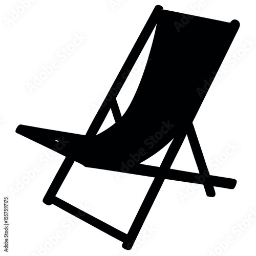 Clean black silhouette of a sling garden chair for outdoor use