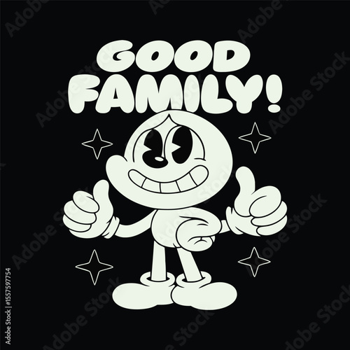 black and white cartoon cat
