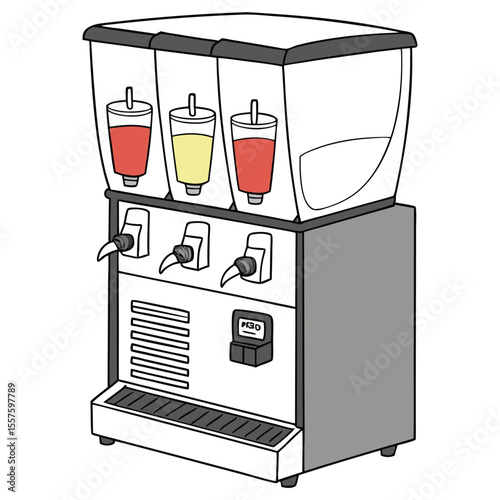 A bulk juice dispenser, perfect for commercial beverage service, isolated on a clean white background with empty space.