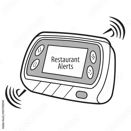 A commercial pager system, used for restaurant guest notification, isolated on a clean white background with empty space.