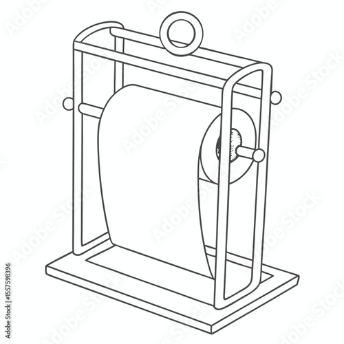 A sleek paper towel holder, essential for organized kitchen counters, isolated on a clean white background with space.
