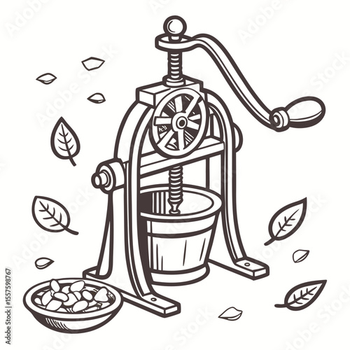 A vintage-style popcorn maker, perfect for fresh, fluffy popcorn, isolated on a clean white background with empty space.
