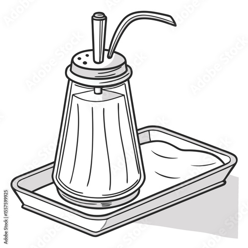 A classic sugar dispenser, perfect for table service and portion control, isolated on a clean white background with empty space.