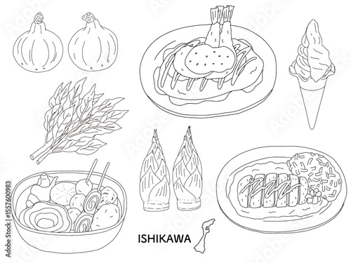 石川グルメ旅行のイラスト