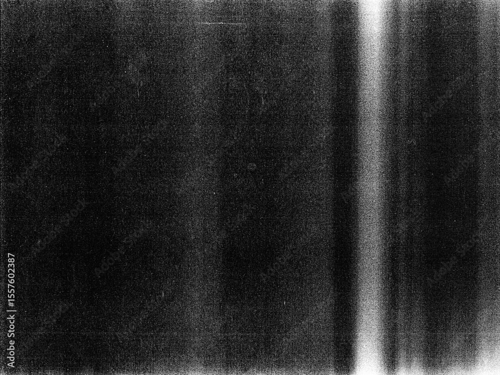Fototapeta premium Old film texture with scratches, noise and glitch shapes. Realistic overlay film texture in black-white, dust and grain. 