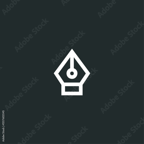 Pen icon logo flat vector design