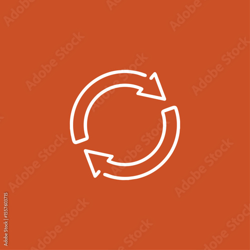 Repeat icon logo flat vector design