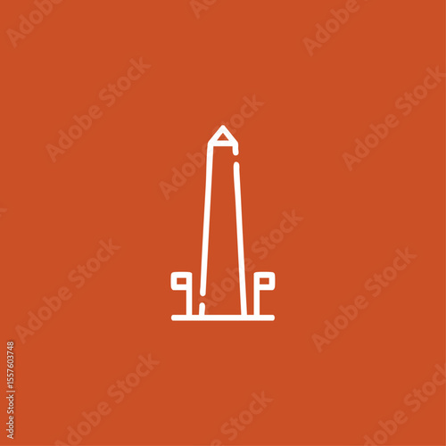 Monument structure icon logo flat vector design