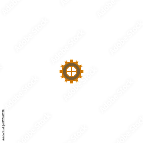 Spur Gear icon logo flat vector design