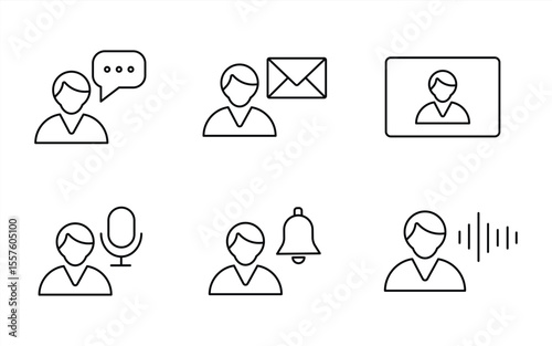 communication and messaging icon with user avatar. vector illustration