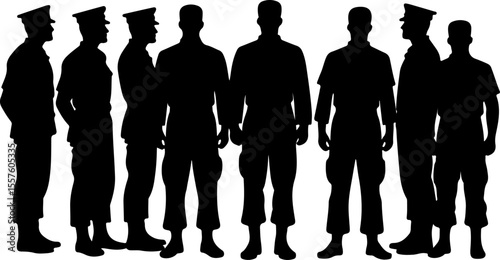 Soldier Silhouettes with Weapons and Gear vector