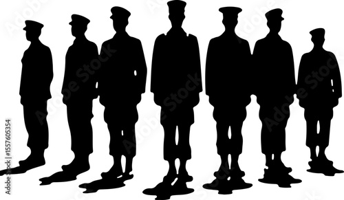 Soldier Silhouettes with Weapons and Gear vector