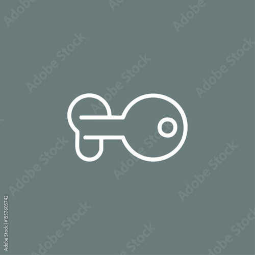 Key hole icon logo flat vector design