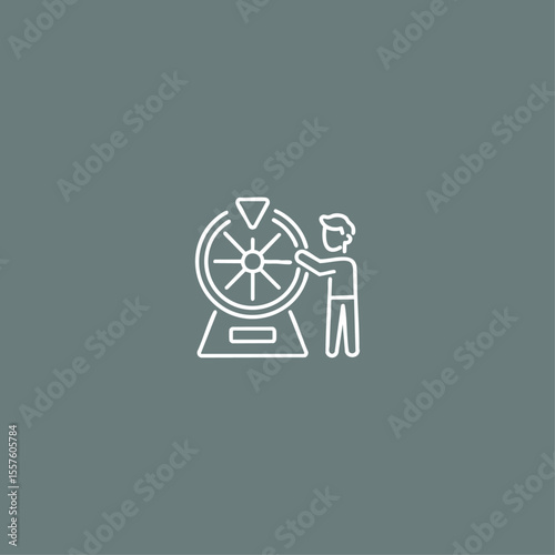 Lottery icon logo flat vector design