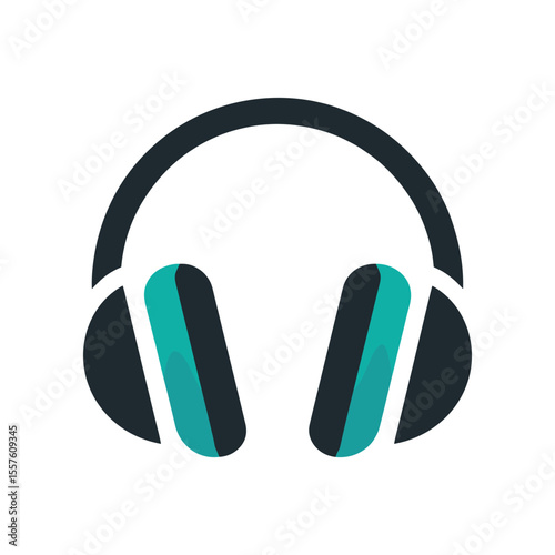 Stylish headphones with teal accents on a clean white background, ideal for music lovers