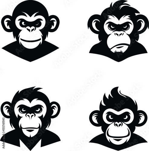 Monkey Head Logo and illustration
