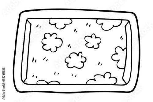 Cartoon clouds in window frame vector