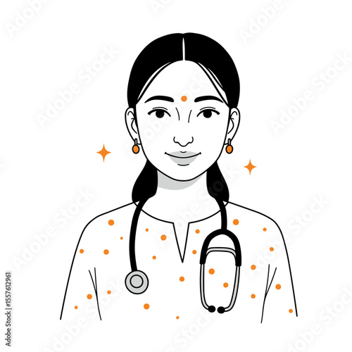 Smiling female doctor with stethoscope