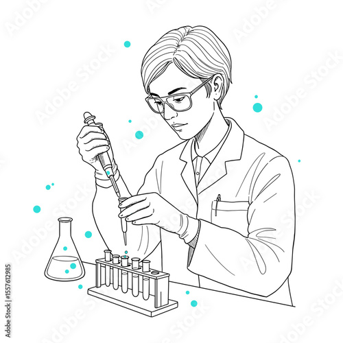 Scientist working with pipette and test tubes

