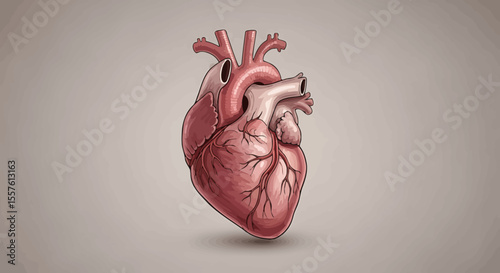 Illustration of human heart anatomy
