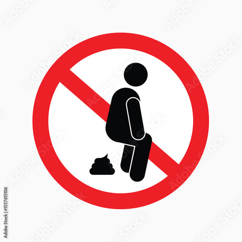 No Pooping Sign: A clear and straightforward illustration of a 'no pooping' sign.
