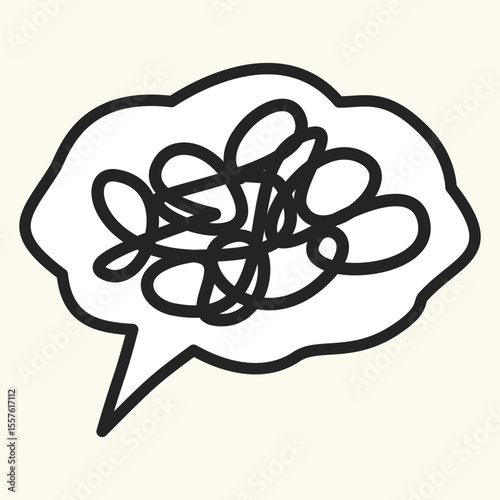 Tangled thoughts icon for stress and mental overload