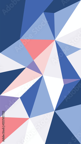 Abstract geometric composition of colorful polygons with transparent background design