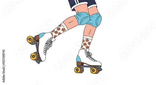 Dynamic Action Shot of Roller Skater Legs in Motion
